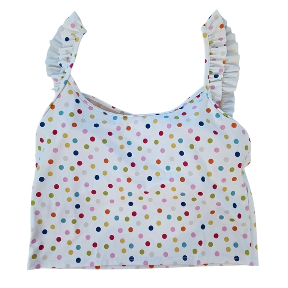 🌈✨ Kortni Jeane Ruffle Strap Mix & Match Swim Top 2XL – Rainbow Polka Dot NWT - Picture 7 of 7